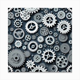 Realistic Gear Flat Surface Pattern For Background Use (96) Canvas Print