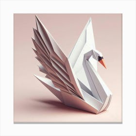 Origami Swan Art Canvas Print