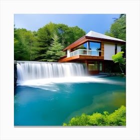Waterfall House Canvas Print