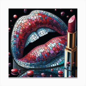 Mosaic Lips 1 Canvas Print