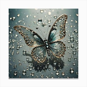 Butterfly With Water Droplets 3 Canvas Print