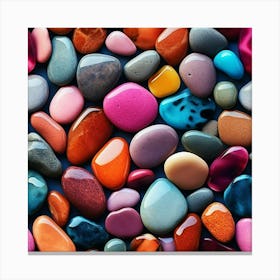 Colorful Shiny Pebbles Wall Art Canvas Print