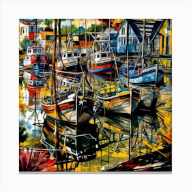 "The Colorful Marina" Canvas Print