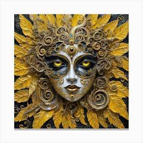 Golden Sun Mask Canvas Print