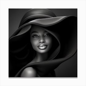 Black Woman In A Hat 8 Canvas Print