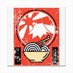 Japanese Ramen Noodle Lover Mt Fuji Anime Canvas Print