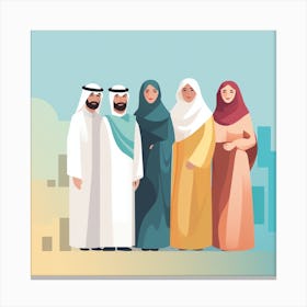 Muslim Family Canvas Print