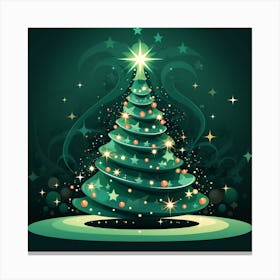 Christmas Tree Vector Canvas Print