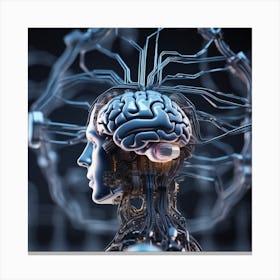 Human Brain With Artificial Intelligence 15 Canvas Print