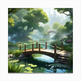 Bridge Over The Pond Canvas Print