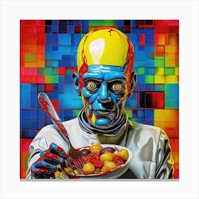 Man With A Bowl Of Food 1 Canvas Print