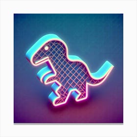 Neon Dinosaur 1 Canvas Print