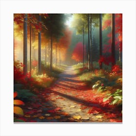 Autumn Forest Path Canvas Print