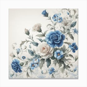 Blue carnations 2 Canvas Print