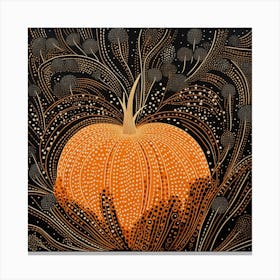 Yayoi Kusama Inspired Pumpkin Black And Orange 1 Canvas Print