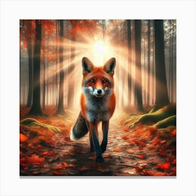 Fox In The Forest Canvas Print