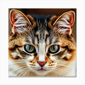 Whiskered Gaze: A Portrait of Feline Elegance Canvas Print