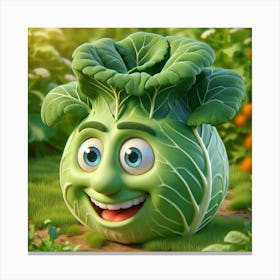 Cabbage In The Garden Canvas Print