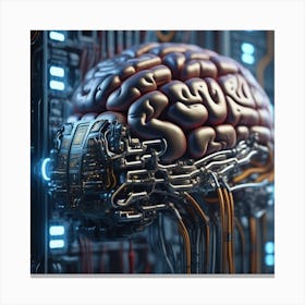 Brain On A Computer 17 Canvas Print