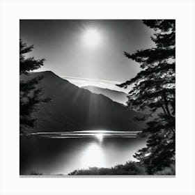 Sun Shines On The Lake Canvas Print