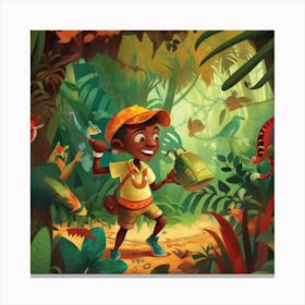 Boy In The Jungle 1 Canvas Print