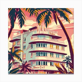 Miami Beach Hotel Canvas Print