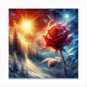 Surrealism, Rose and Winter 3 Canvas Print