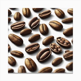 Coffee Beans On White Background 1 Canvas Print