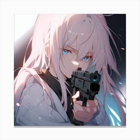 Anime Girl Holding A Gun 1 Canvas Print