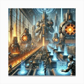 A Sci Fi Themed Scene Showcasing The Iron Ember Gu Canvas Print