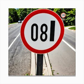 Speed Limit Sign 5 Canvas Print