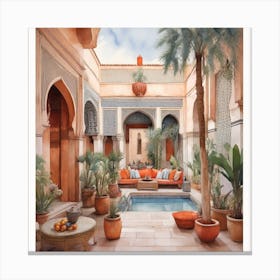 Moroccan Courtyard Canvas Print