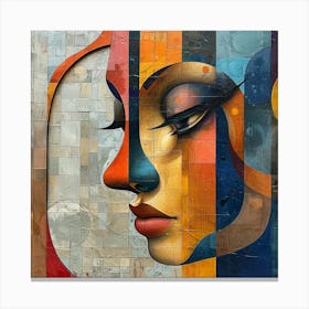 Face Of A Woman 3 - colorful cubism, cubism, cubist art,    abstract art, abstract painting  city wall art, colorful wall art, home decor, minimal art, modern wall art, wall art, wall decoration, wall print colourful wall art, decor wall art, digital art, digital art download, interior wall art, downloadable art, eclectic wall, fantasy wall art, home decoration, home decor wall, printable art, printable wall art, wall art prints, artistic expression, contemporary, modern art print Canvas Print