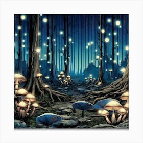 Mystical Mushroom Forest 2 Canvas Print