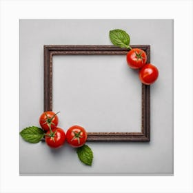Picture Frame With Tomatoes Canvas Print