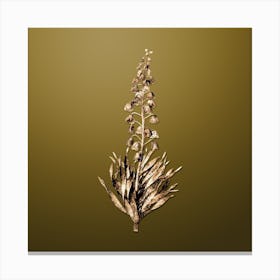 Gold Botanical Persian Lily on Dune Yellow Canvas Print