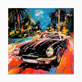 Classic Car On The Road Canvas Print