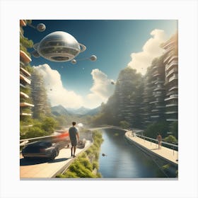 Futuristic Cityscape 236 Canvas Print