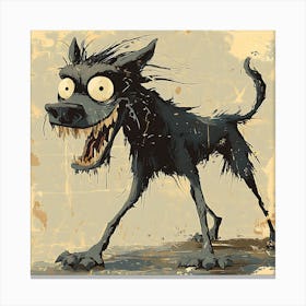 Vintage 80s Nightmarish Dog 3 Canvas Print