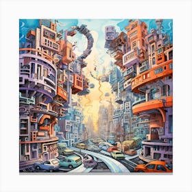 Futuristic City 27 Canvas Print