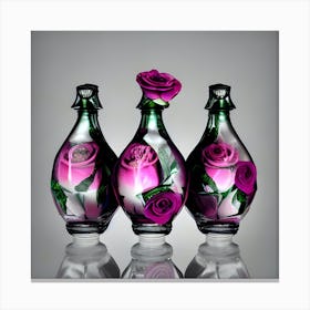 Three Rose Vases Canvas Print