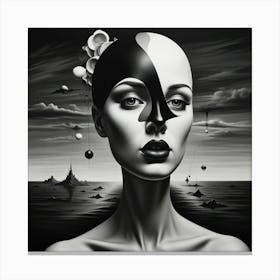 Black And White Painting Canvas Print