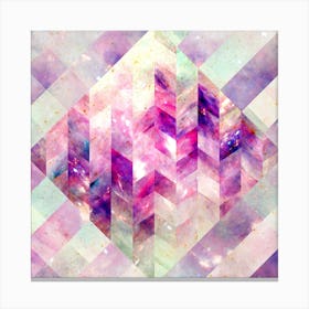 Abstract Geometric Pink Galaxy Square Canvas Print