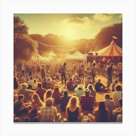 People At A Music Festival Canvas Print