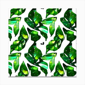 Tropical Leaves Seamless Pattern 1 Canvas Print