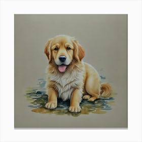 Golden Retriever #cute_dog , #dog , #dogs , #cute_animals Canvas Print