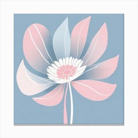 A White And Pink Flower In Minimalist Style Square Composition 187 Canvas Print