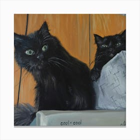 Two Black Cats Canvas Print