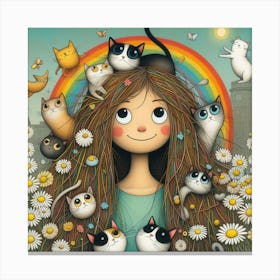 Cat Girl 3 Canvas Print