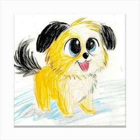 Cute Dog Drawing Lienzo